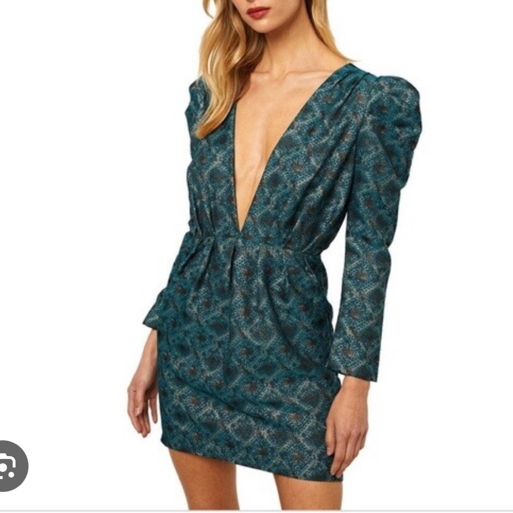 Misa Los Angeles Teal Mini Dress